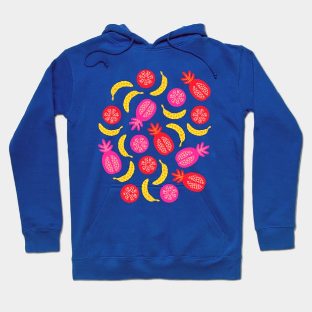 TROPICAL FRUITS WITH LOTSA DOTS in Pop Art Brights - UnBlink Studio by Jackie Tahara Hoodie by UnBlink Studio by Jackie Tahara